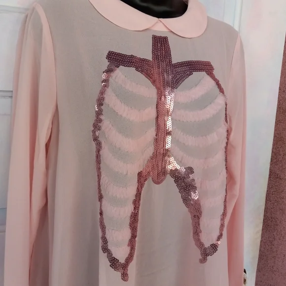 Iron fist sheer mesh undead babydoll dress! Kawaii goth! Nwt! Sold - Picture 3 of 7